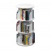 3 Tier 360° Rotating Stackable Shelves Bookshelf Organizer (White)
